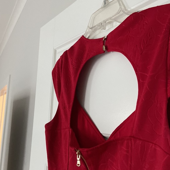 $10 only work once red floral print cocktail dress! - Picture 11 of 11